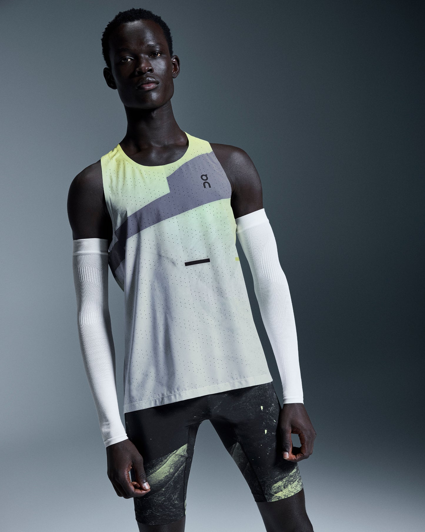 Men's Race Tights Half Black | Limelight - US 1779