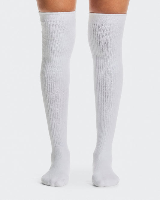 Terry Sock Knee High White - US 2917