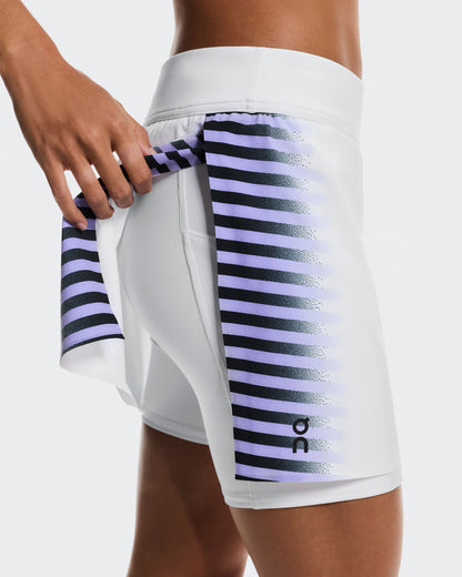 Women's Court Skirt Split Edge White | Black - US 3446