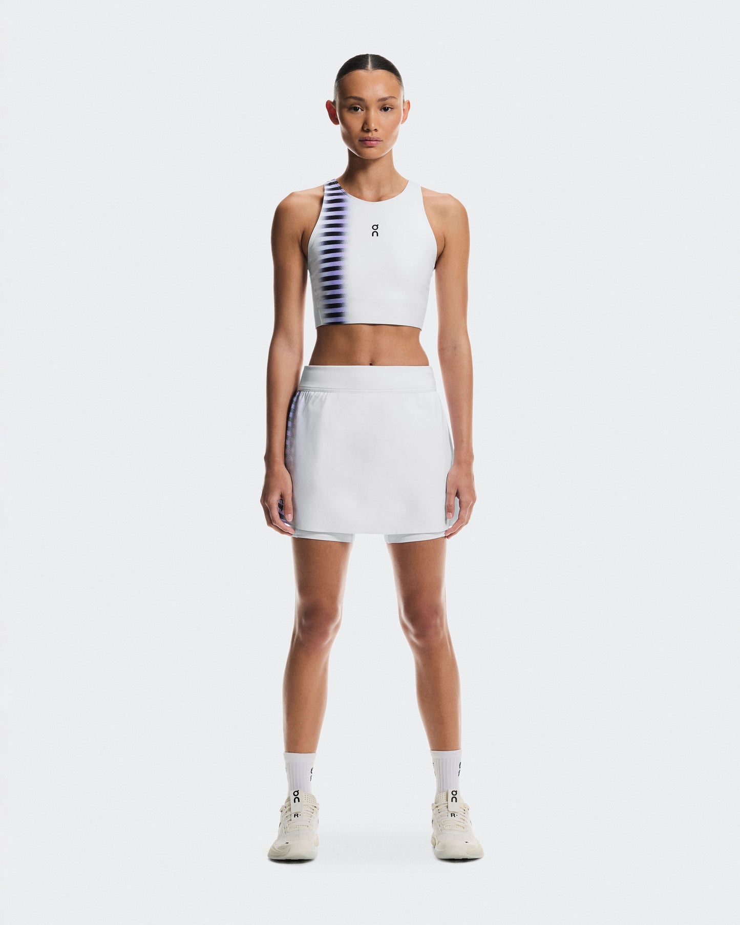Women's Court Crop Top Edge White | Black - US 2706