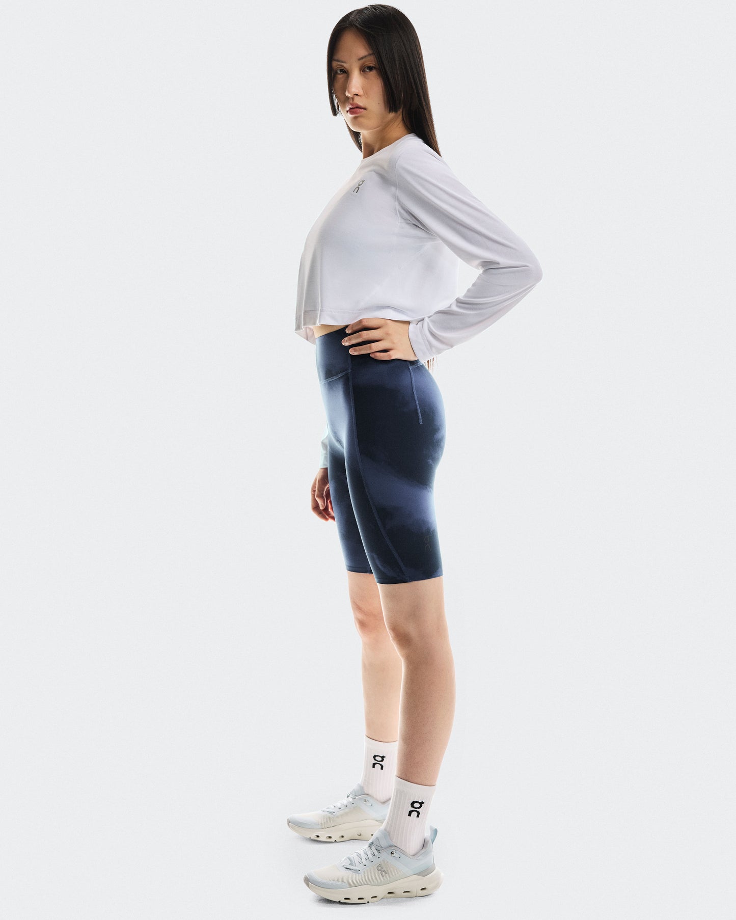 Women's Studio Tights Short Acai | Navy - US 9463