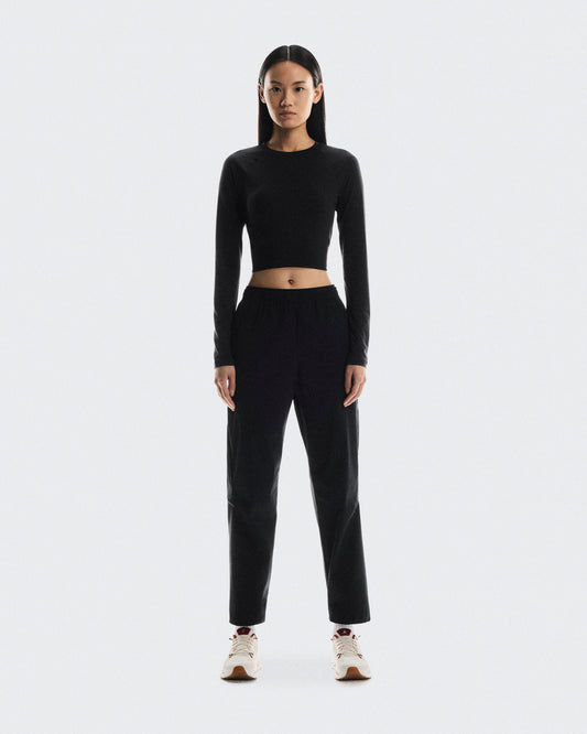 Women's Studio Long-T Crop Black - US 2291