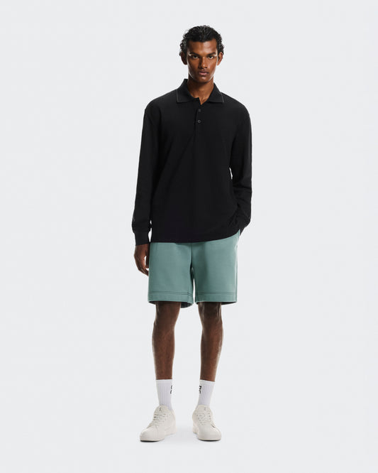 Men's Courtside Long-T Polo Black | Eclipse - US 7279