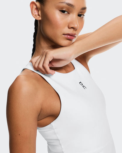 Women's Court Dress Split Edge White | Black - US 4094